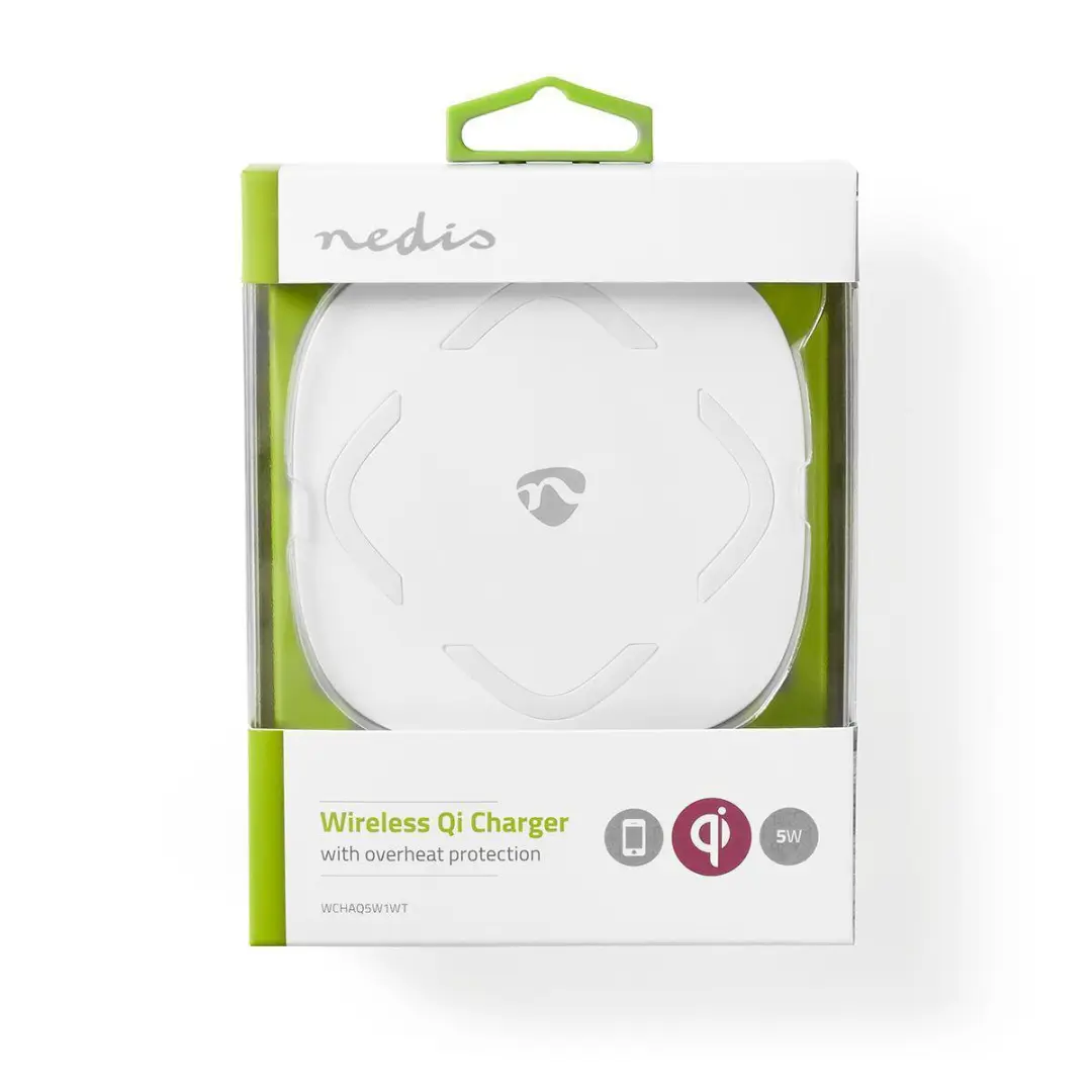 Nedis WCHAQ5W1WT Draadloze Qi-lader 1A - Wit