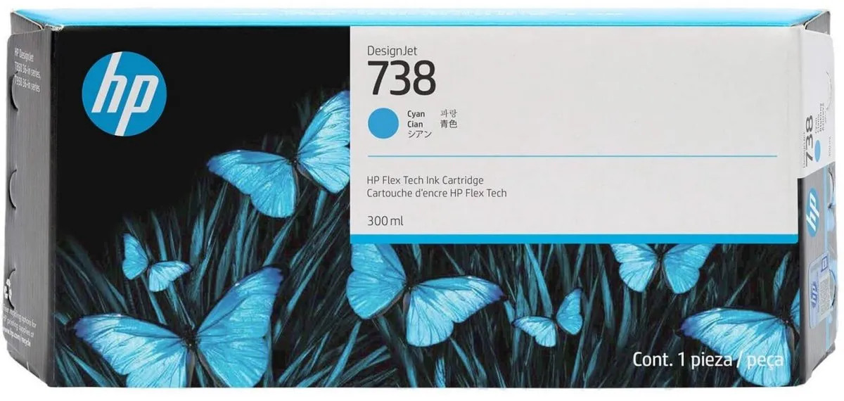 HP DesignJet 738 Cyaan Inktcartridge 300ml - XL