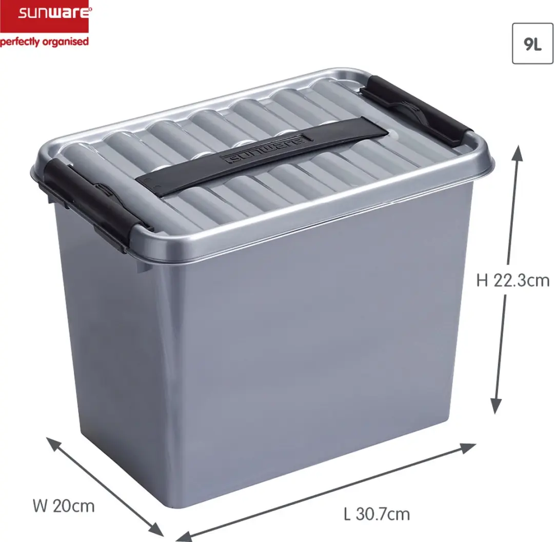 Sunware Q-line Opbergbox 9L Metaal - 30,7x20x22,3cm