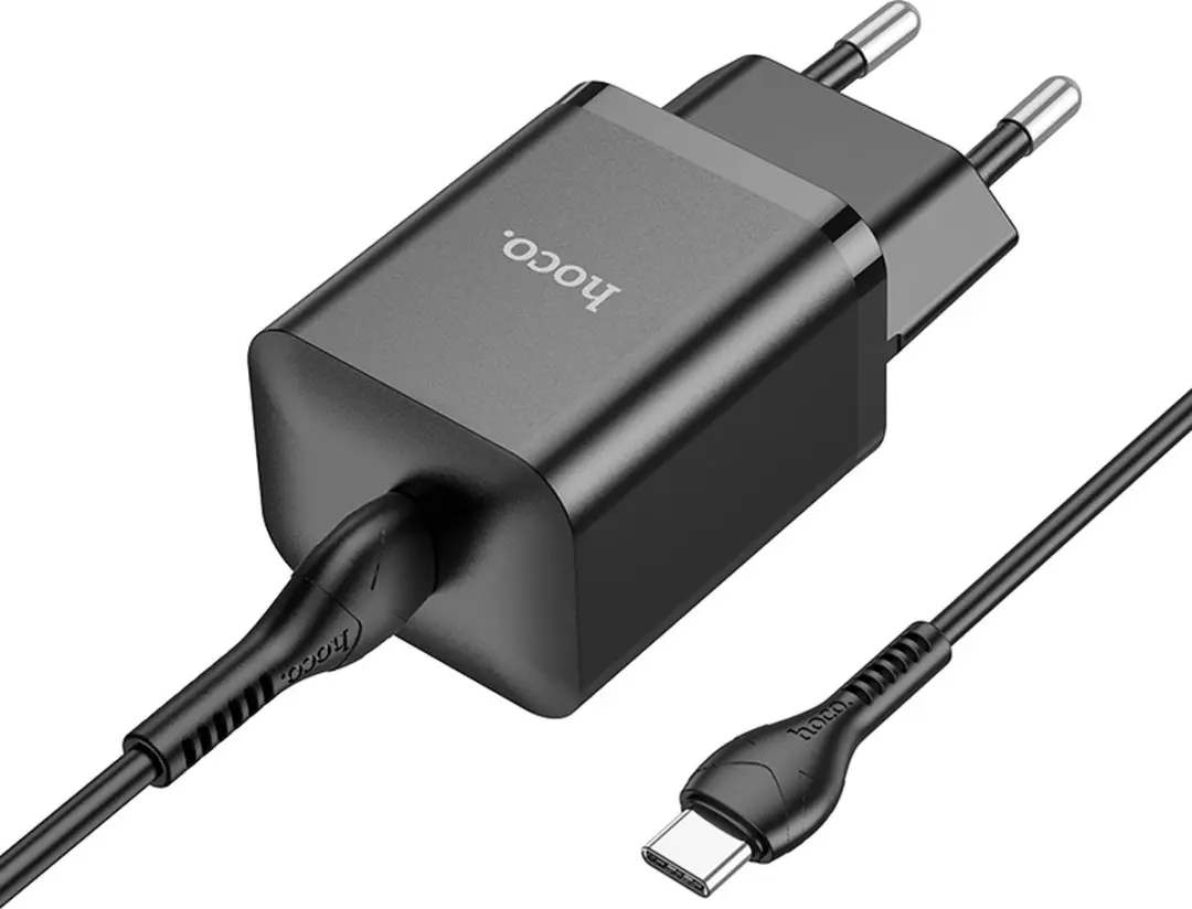 Hoco N27 20W Snellader - Zwart - 3m USB-C Kabel