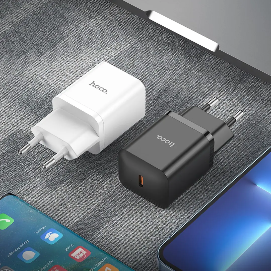 Hoco N27 20W Snellader - Zwart - 3m USB-C Kabel
