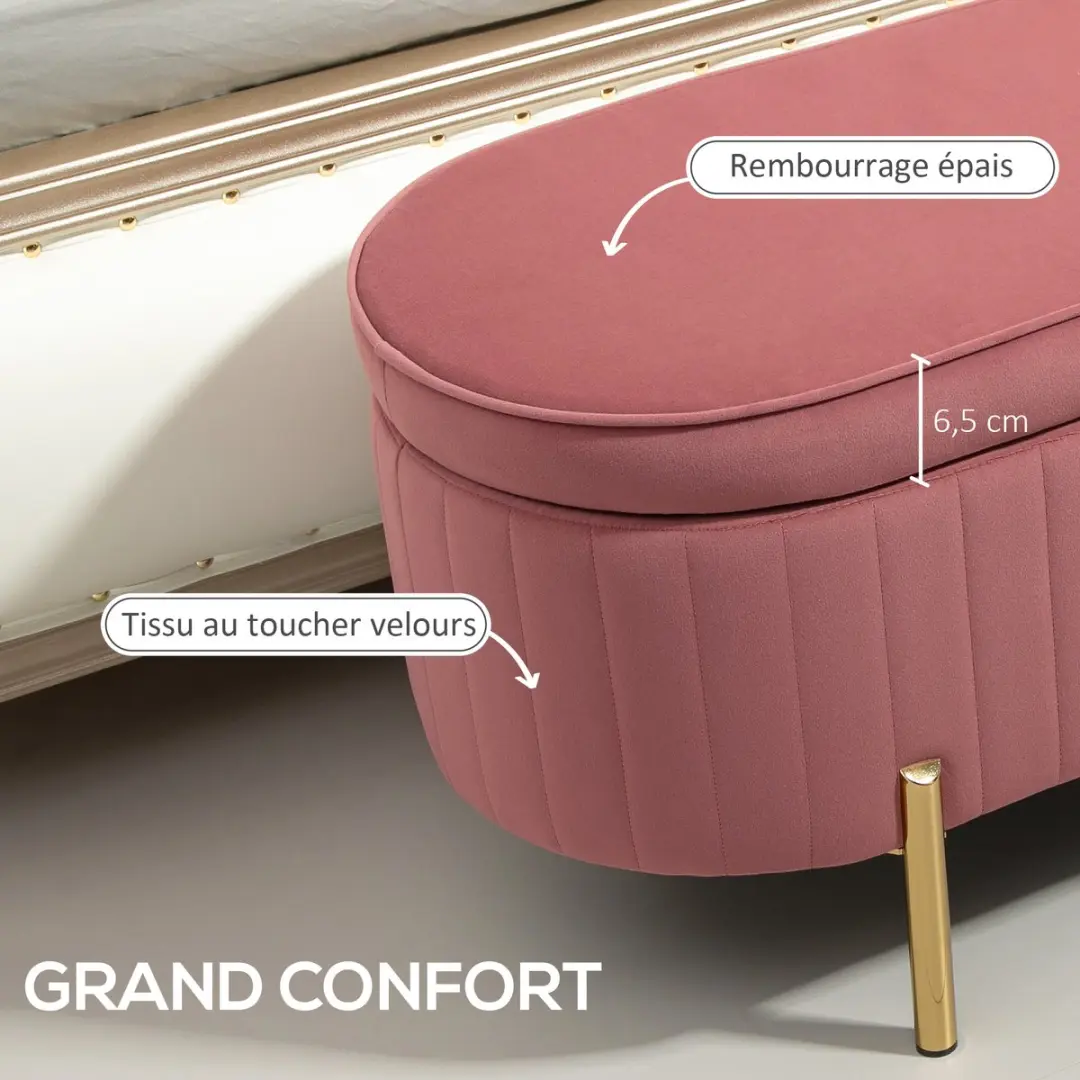 Homcom Opbergpoef Roze - 206L
