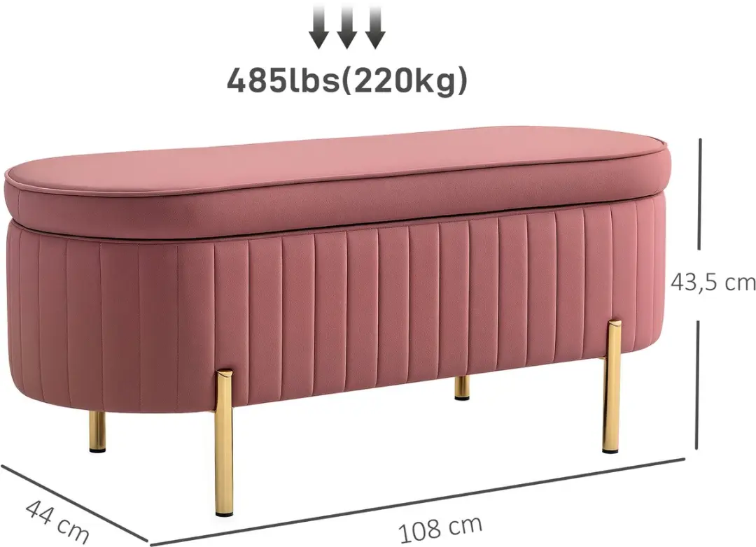 Homcom Opbergpoef Roze - 206L