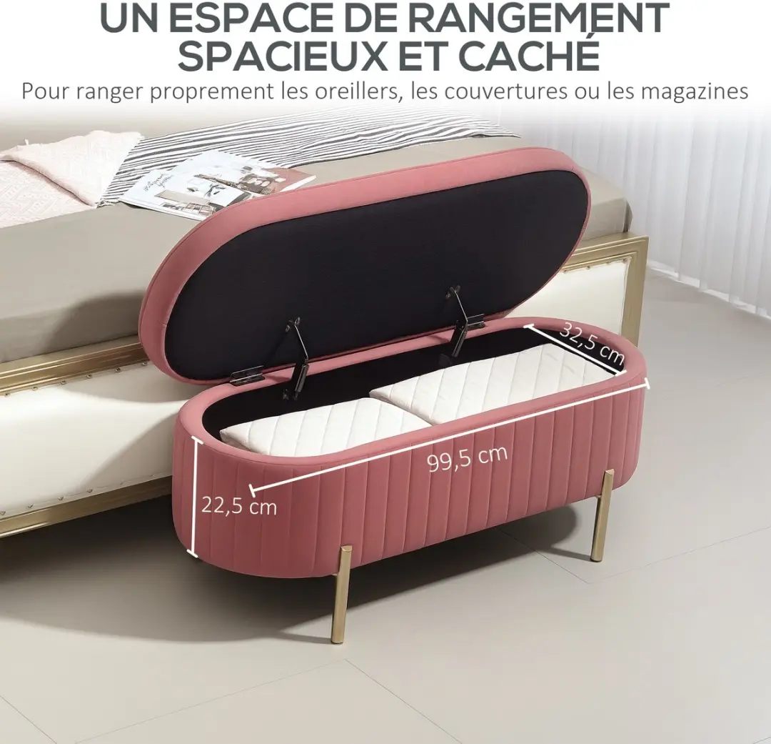 Homcom Opbergpoef Roze - 206L