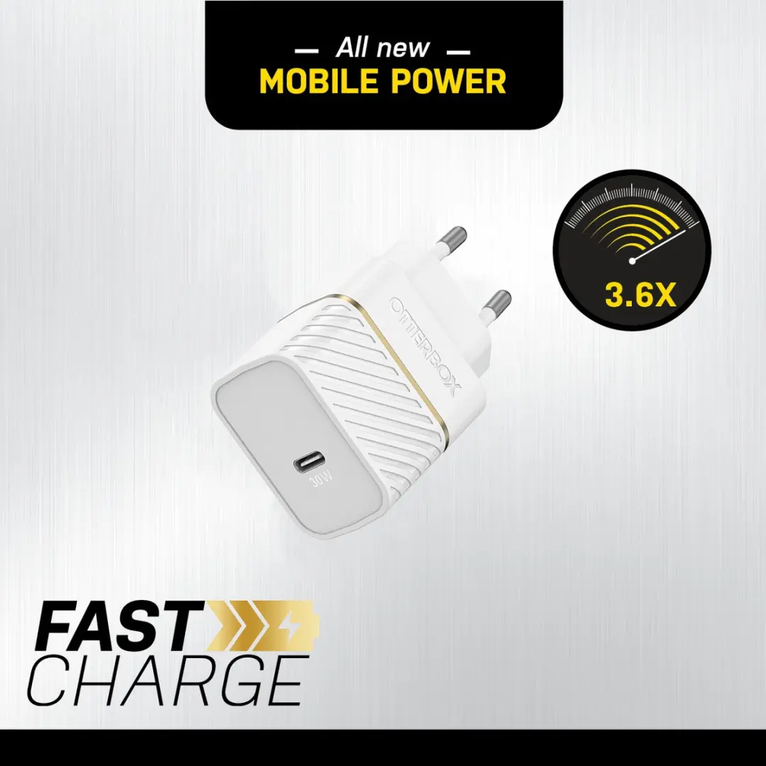 OtterBox 30W USB-C Wandoplader - Wit - afbeelding 5 van 6