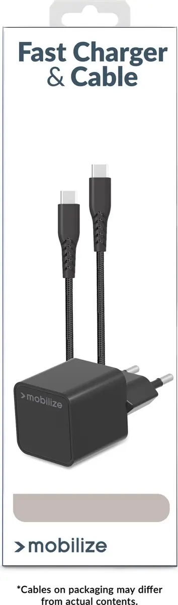 Mobilize Single USB-C Oplader Apple Lightning 1m PD 20W - Zwart