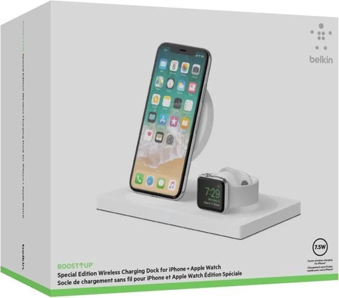 Belkin F8J234vfWHT-APL Charge Dock Apple Watch iPhone - Wit - afbeelding 5 van 6