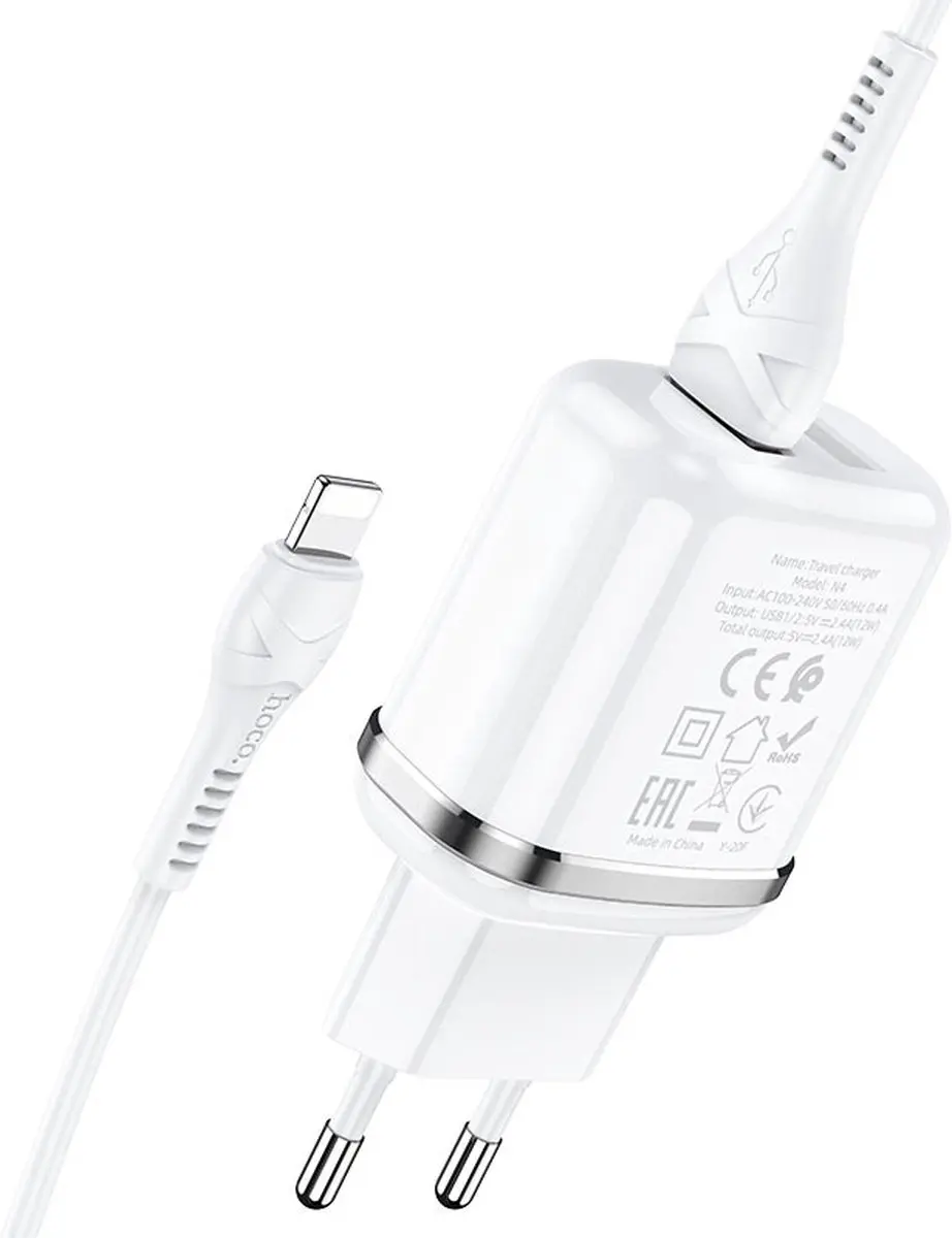 Hoco Snellader 10W USB-C to Lightning - Wit