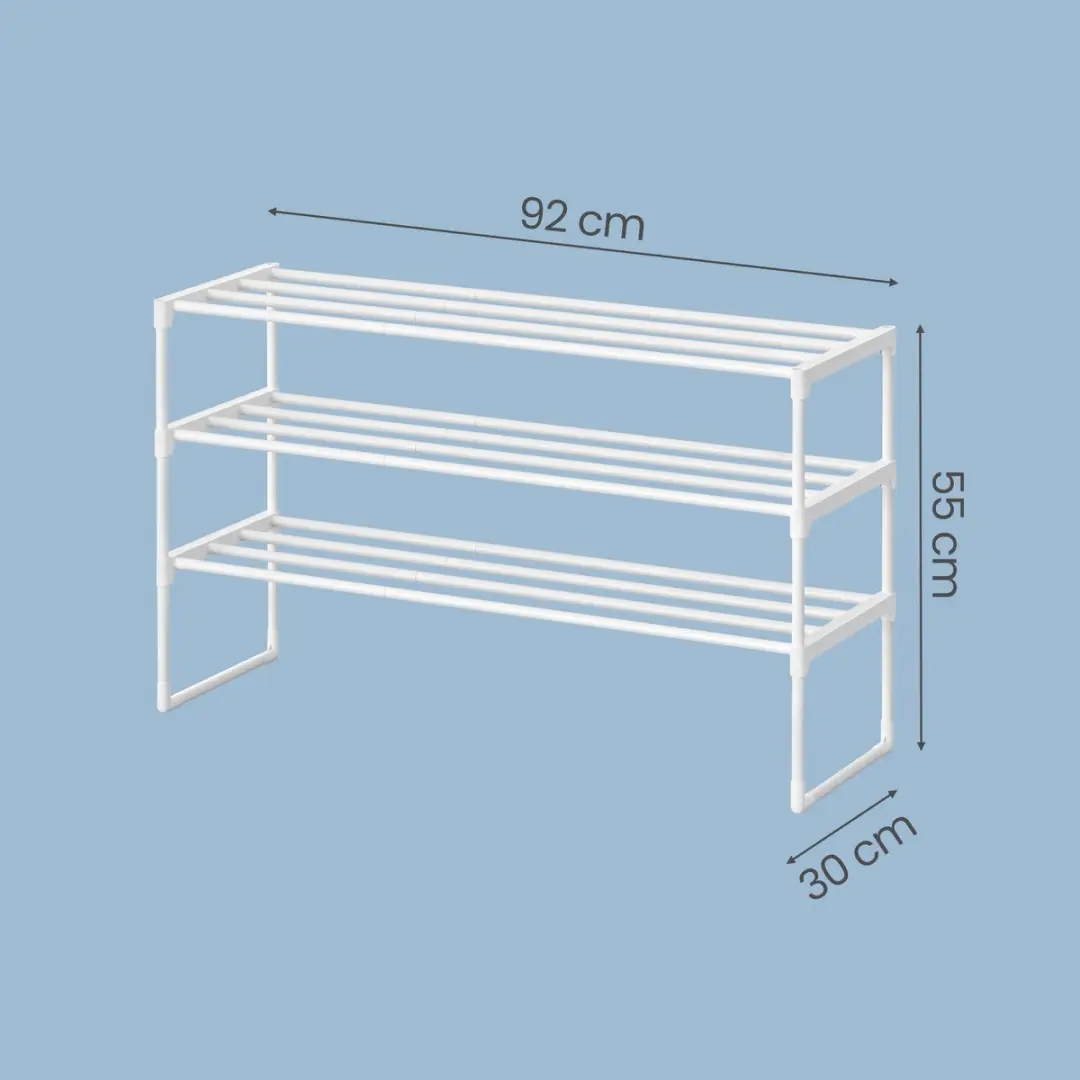 Songmics Schoenenrek 3 Lagen Parelwit - 20 Paar