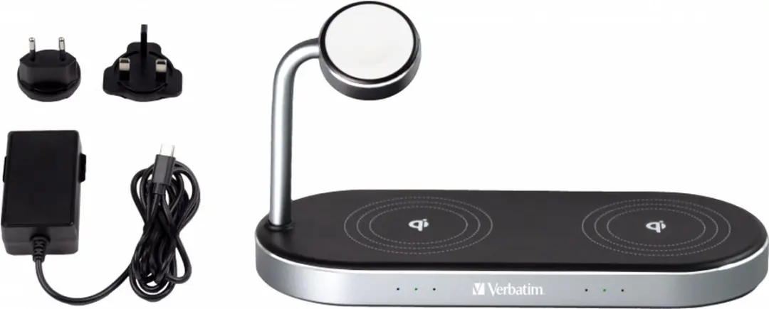 Verbatim WCS-03 3-in-1 Draadloze Oplader - 35W - Apple Watch/Zwart