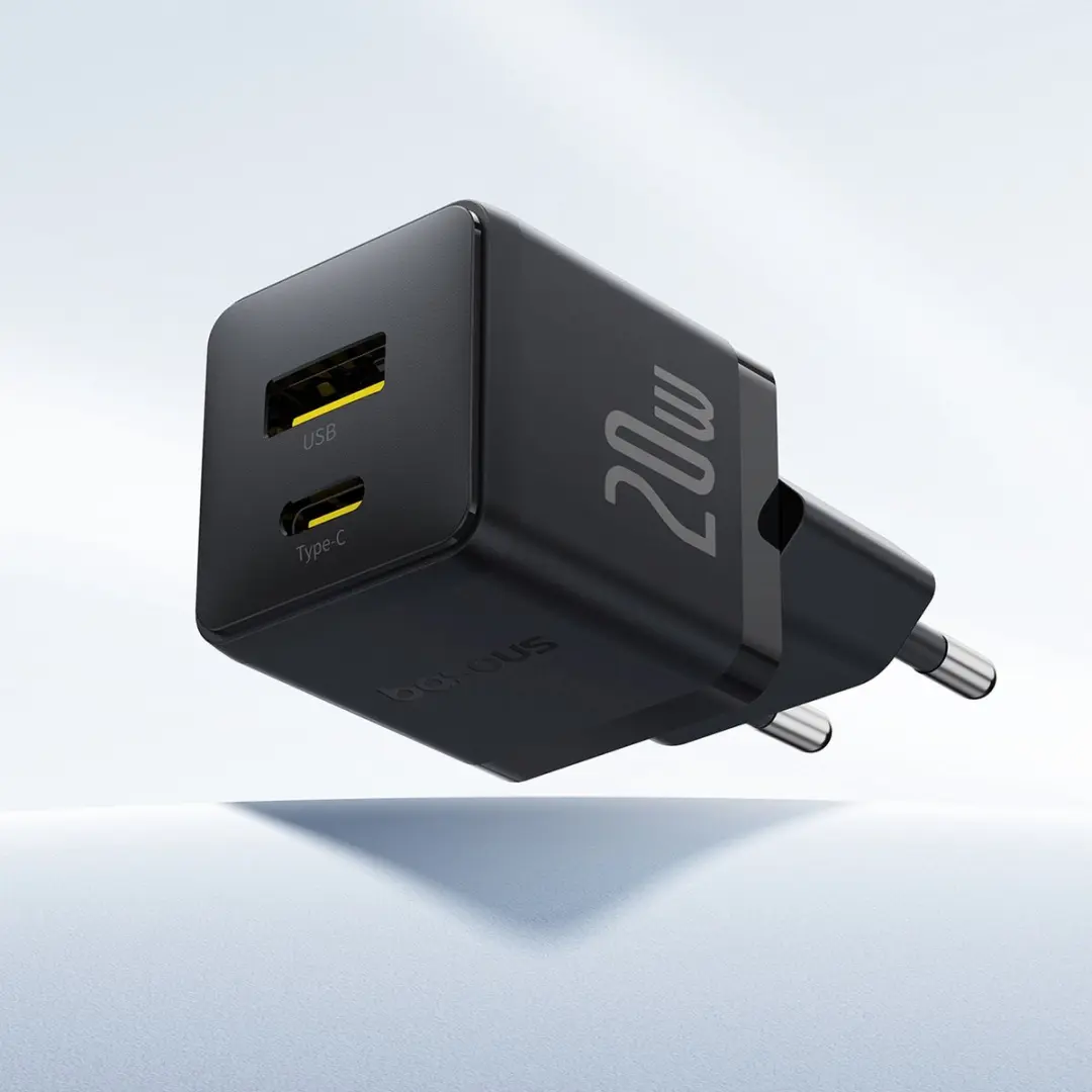 Baseus 20W Wandlader USB-C/USB-A - Transparant