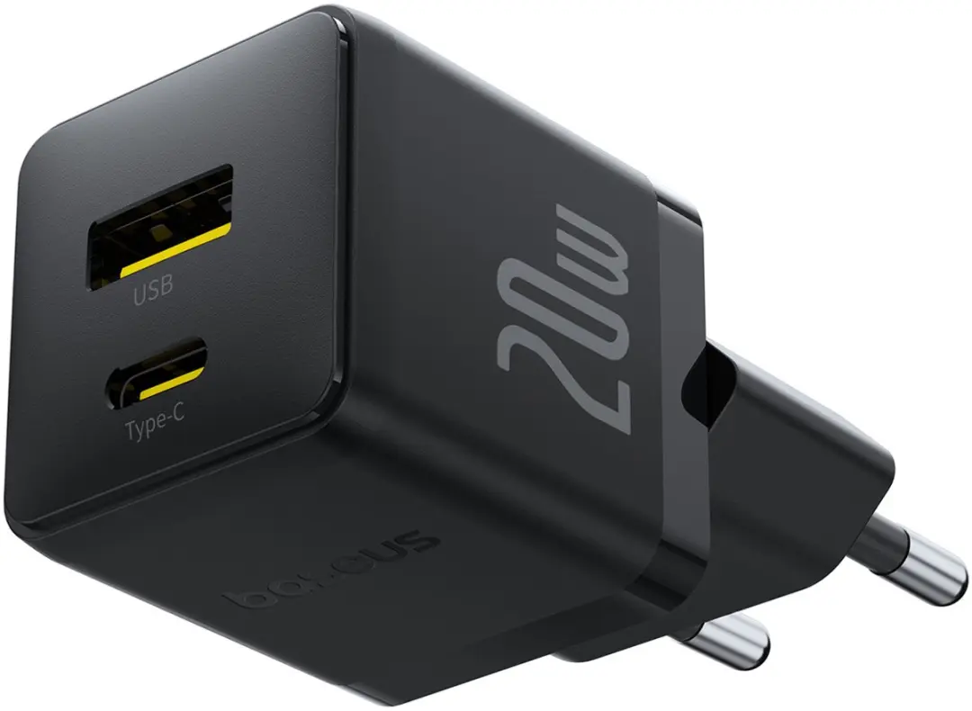 Baseus 20W Wandlader USB-C/USB-A - Transparant