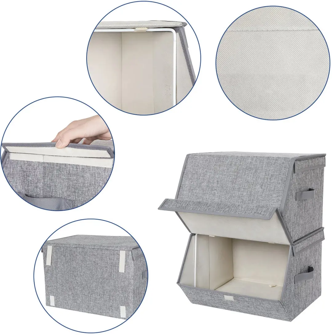 Songmics Opbergbox RLB02GYV1 - 2x50L - Grijs - afbeelding 2 van 6
