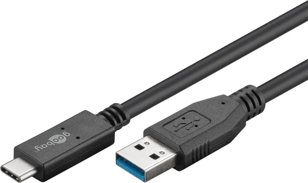 Goobay 41074 USB-C naar USB-A Kabel 10Gbit/s 60W - 1m - Zwart