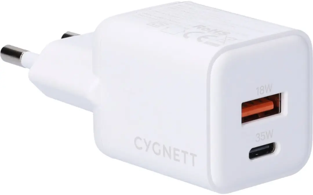 Cygnett Powerplus 35W Dual Port Wall Charger CY5877PDWCH - Wit - afbeelding 6 van 6