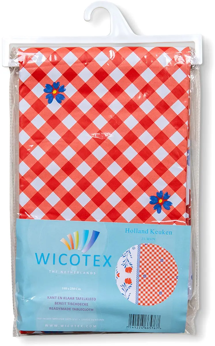 Wicotex Tafellaken Holland 140x250cm - Rood/Wit