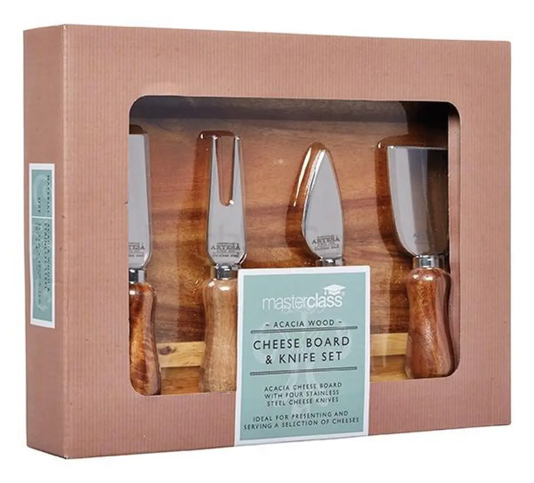 KitchenCraft Kaasplankje 5-delig - Natuurhout