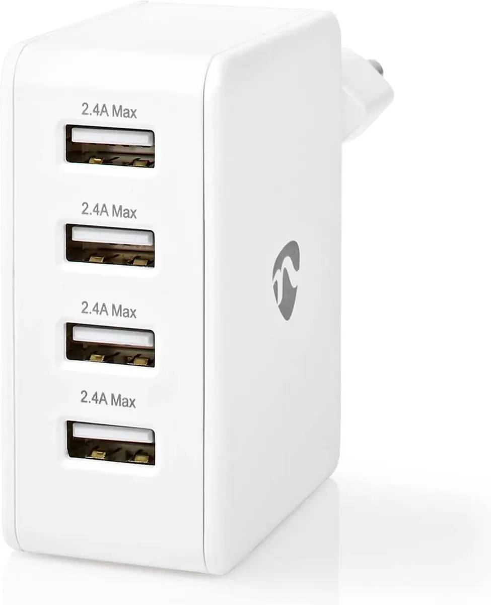 Nedis WCHAU481AWT Oplader 24W - 4x USB-A Wit - afbeelding 6 van 6