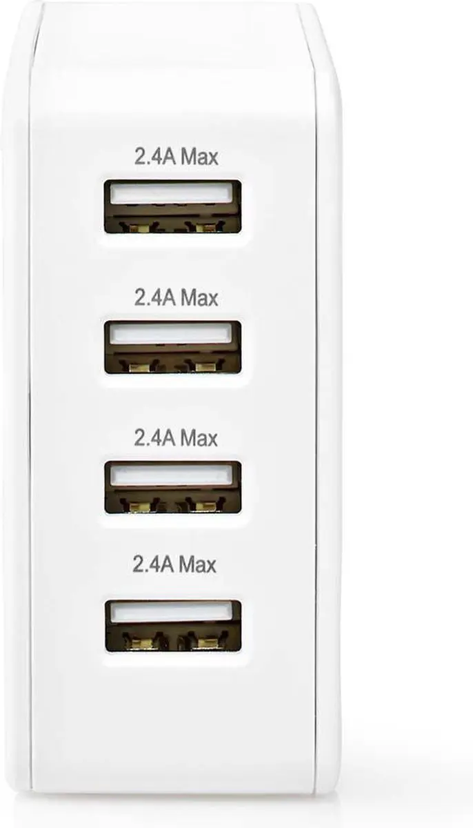 Nedis WCHAU481AWT Oplader 24W - 4x USB-A Wit