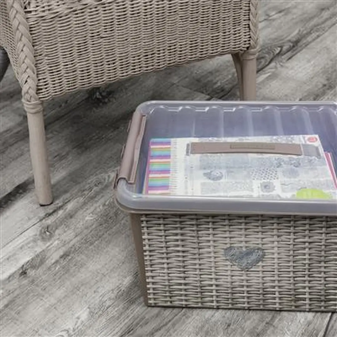 Sunware Q-line Opbergbox Mand 22L - 40x30x26cm Taupe