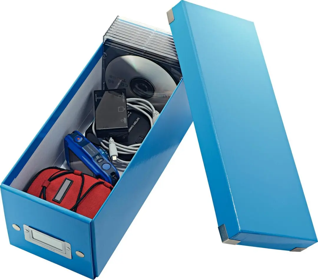 Leitz WOW Click & Store CD/DVD Opbergdoos - 14.3x35.2cm - Blauw