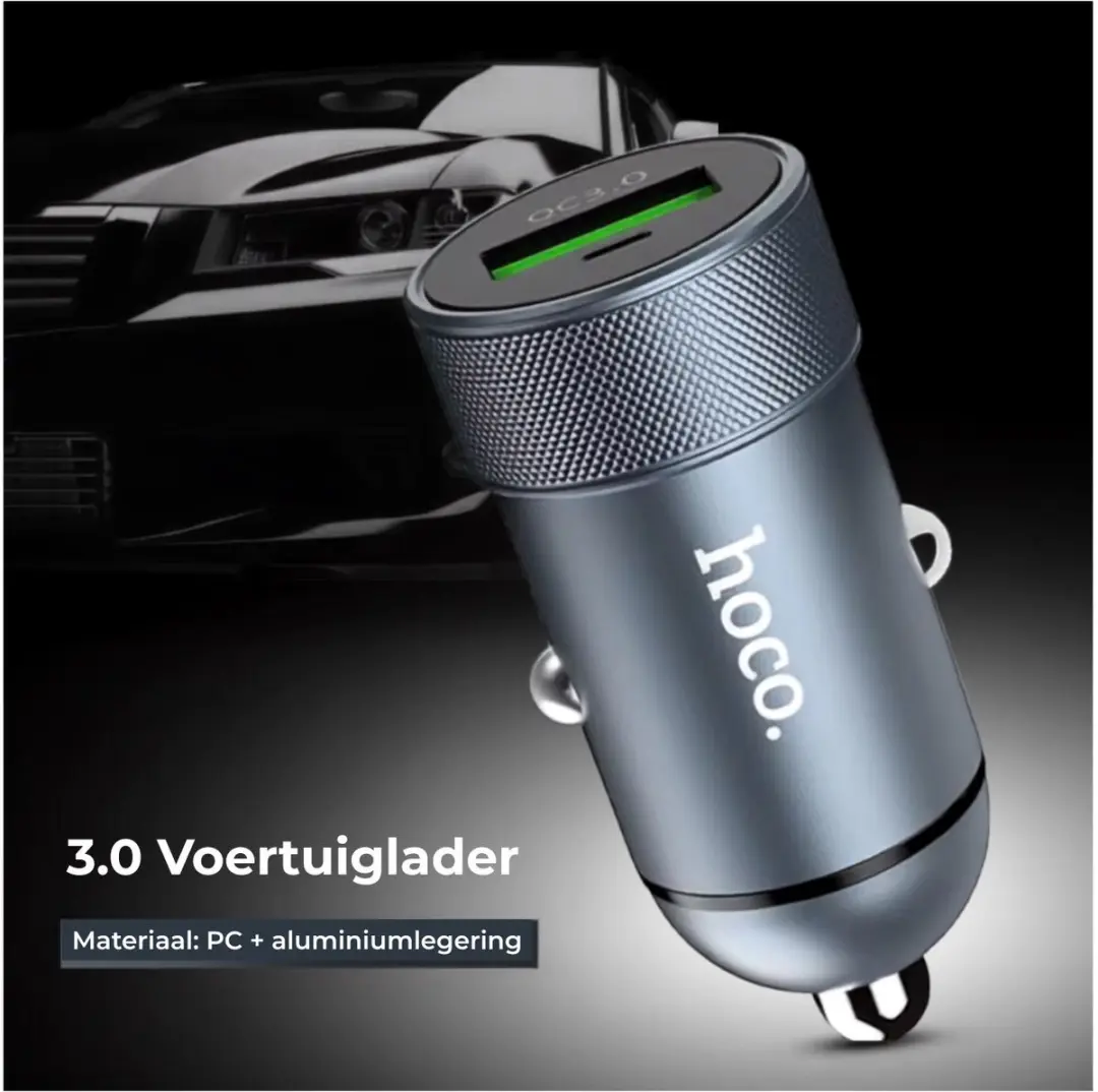 Hoco Z32 Autolader 18W USB - Zwart
