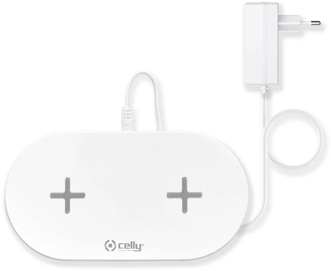 Celly WL2FASTPADWH Dubbele Draadloze Sneloplader 20W - Wit