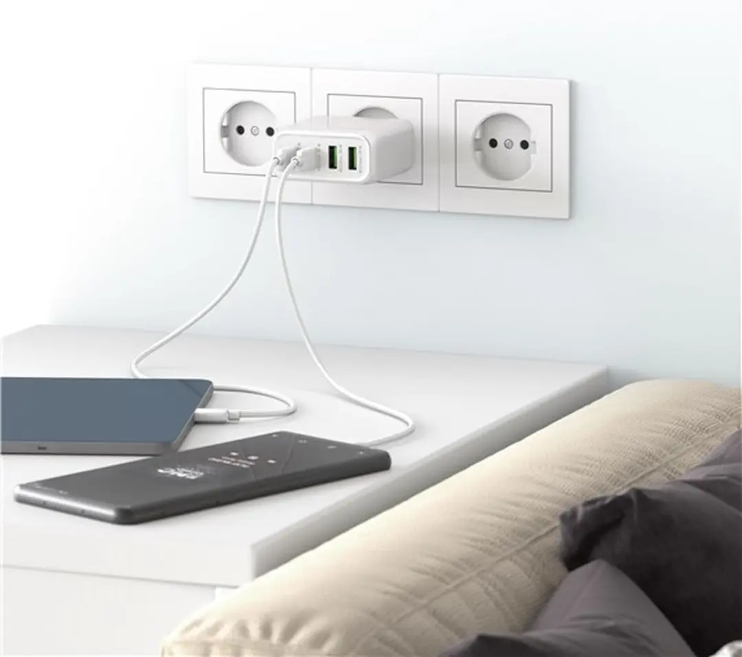 Goobay 64818 Thuislader GaN 68W - 2x USB-C PD 2x USB-A QC - Wit