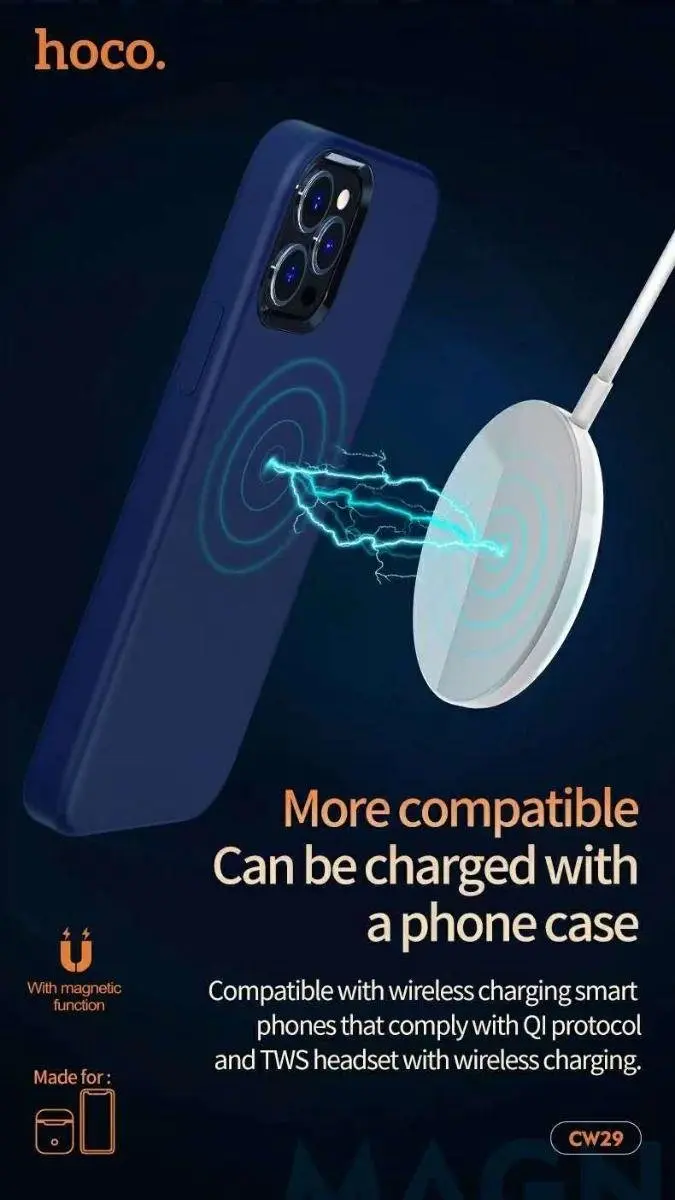 Hoco CW29 Magnetische Oplader - iPhone 12/12 mini/Pro/Pro Max - 15W - Wit - afbeelding 6 van 6