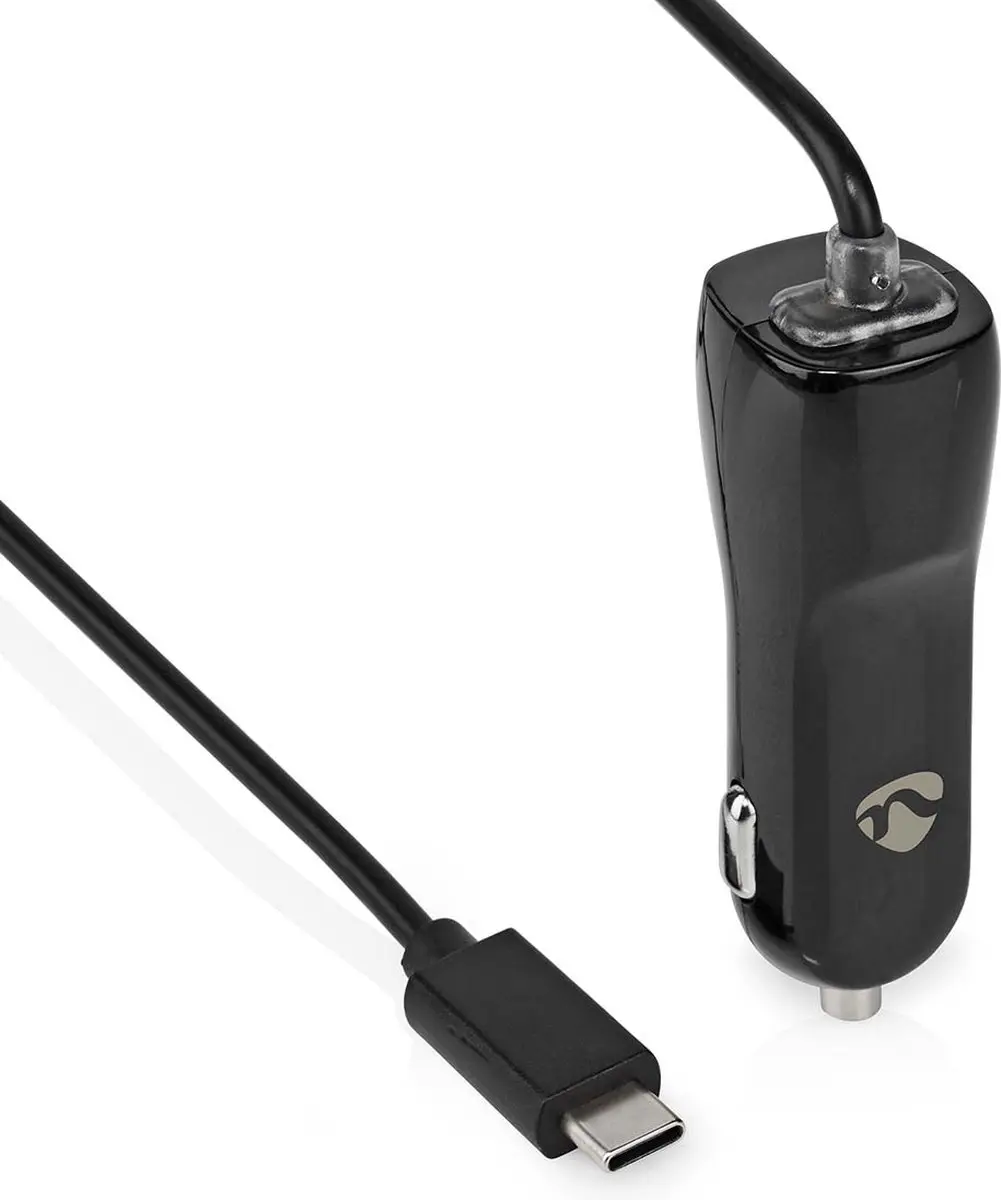 Nedis CCHAC300ABK Autolader 15W - USB-C Kabel 1m - Zwart - afbeelding 6 van 6
