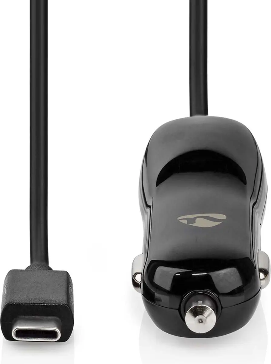 Nedis CCHAC300ABK Autolader 15W - USB-C Kabel 1m - Zwart