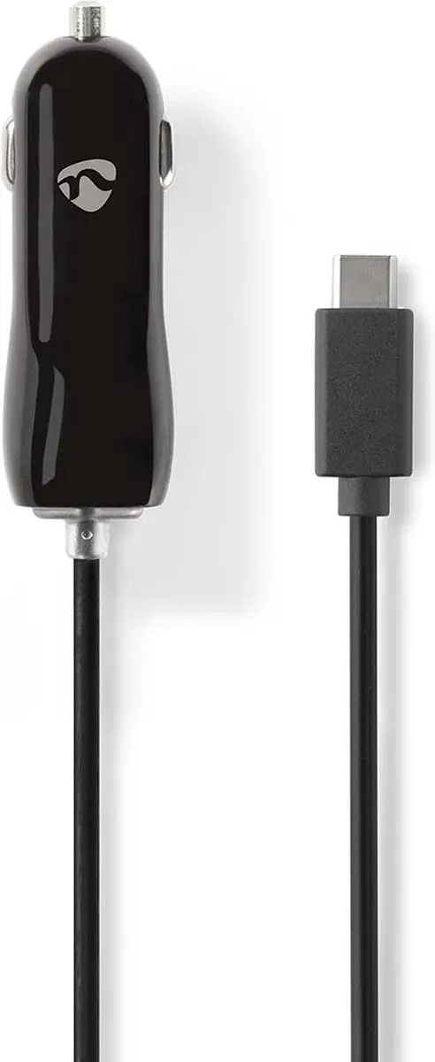 Nedis CCHAC300ABK Autolader 15W - USB-C Kabel 1m - Zwart