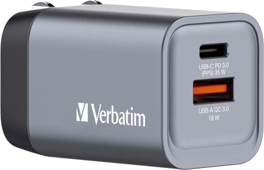 Verbatim GNC-35 GaN Oplader 35W - 2 Poorten - Grijs