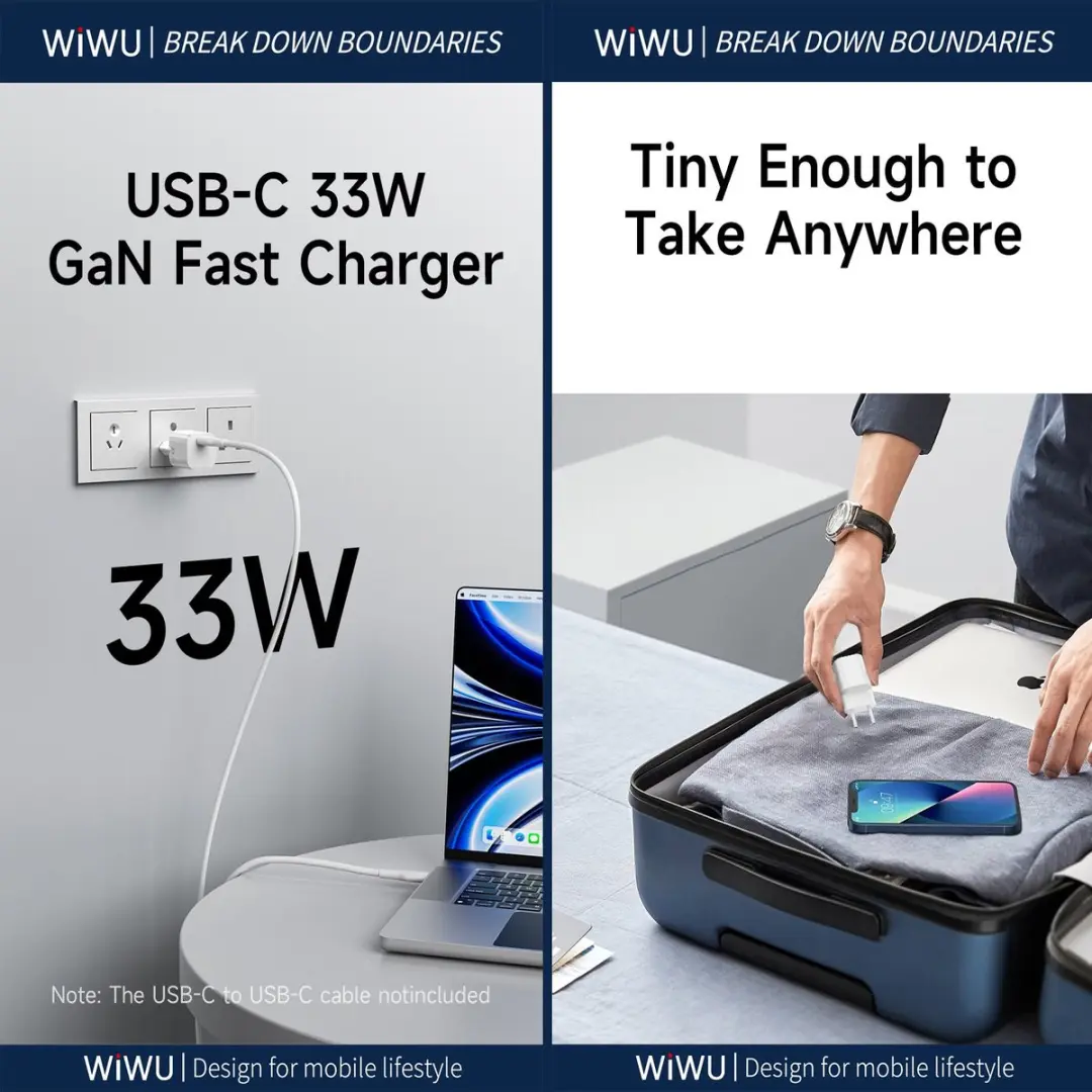 WiWu 33W USB-C Snellader - Wit - afbeelding 6 van 6