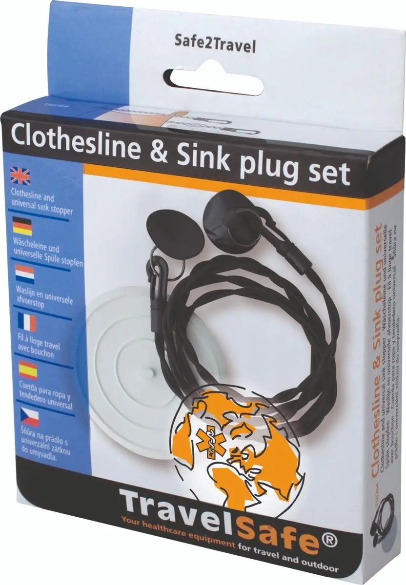 Travelsafe TS0364 Elastische Waslijn - Zwart