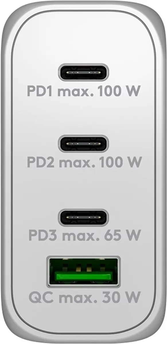 Goobay 65556 USB-C PD GaN Thuislader 100W - Wit