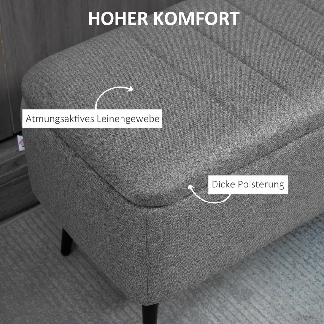 Homcom Sitzbank - 102x40x44cm - Grijs