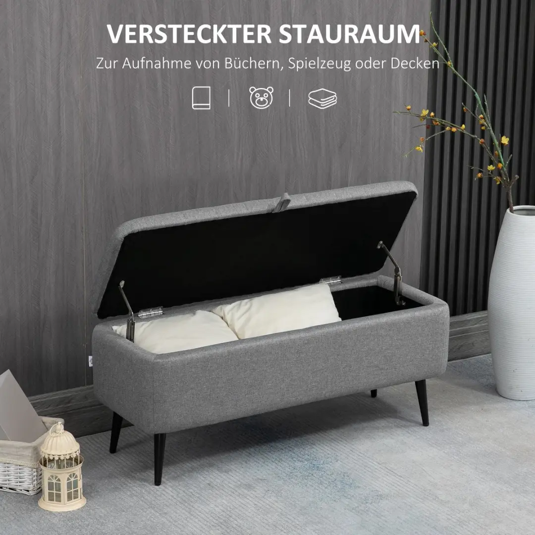 Homcom Sitzbank - 102x40x44cm - Grijs