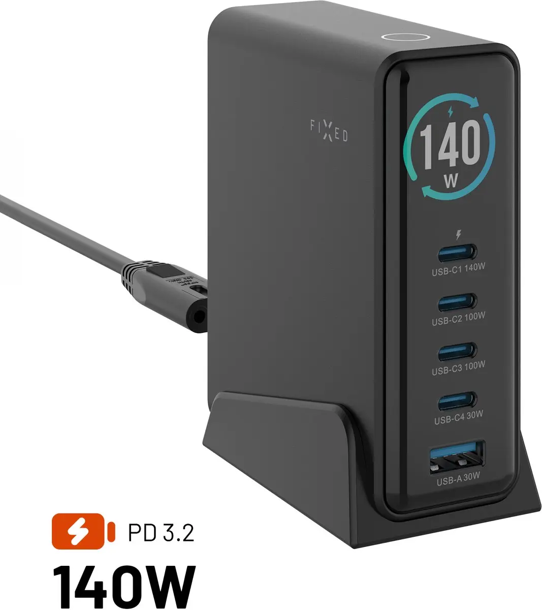 Fixed FIXCG140D-4C1A-BK GaN Docking Station 140W