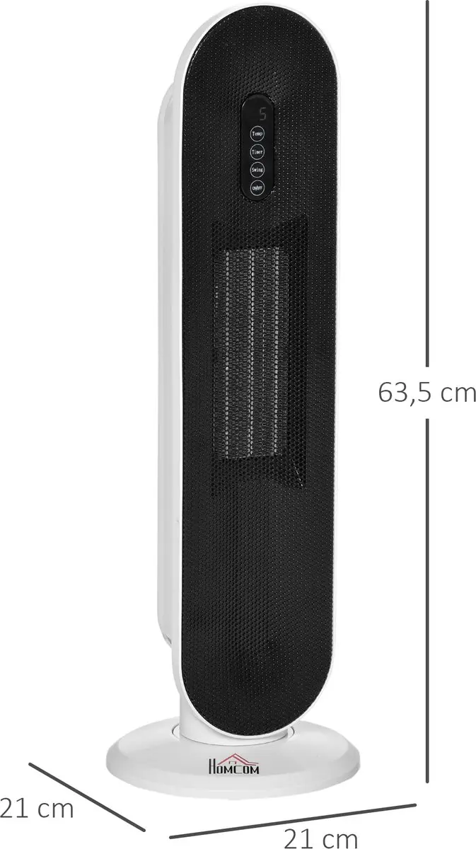 Homcom Staande Kachel 2000W - Wit