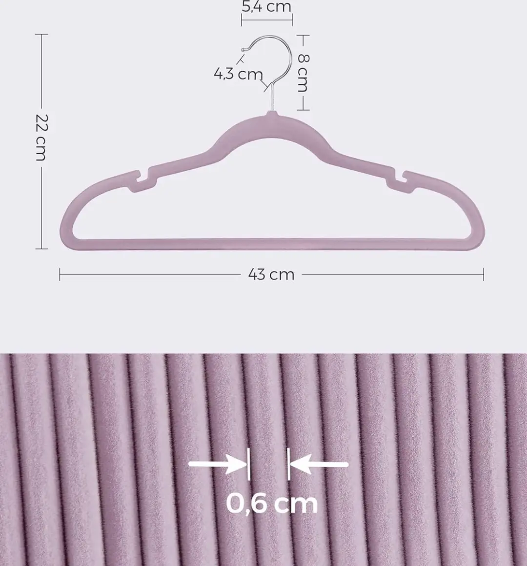 Songmics Fluwelen Kleerhangers 30 Stuks - Paars