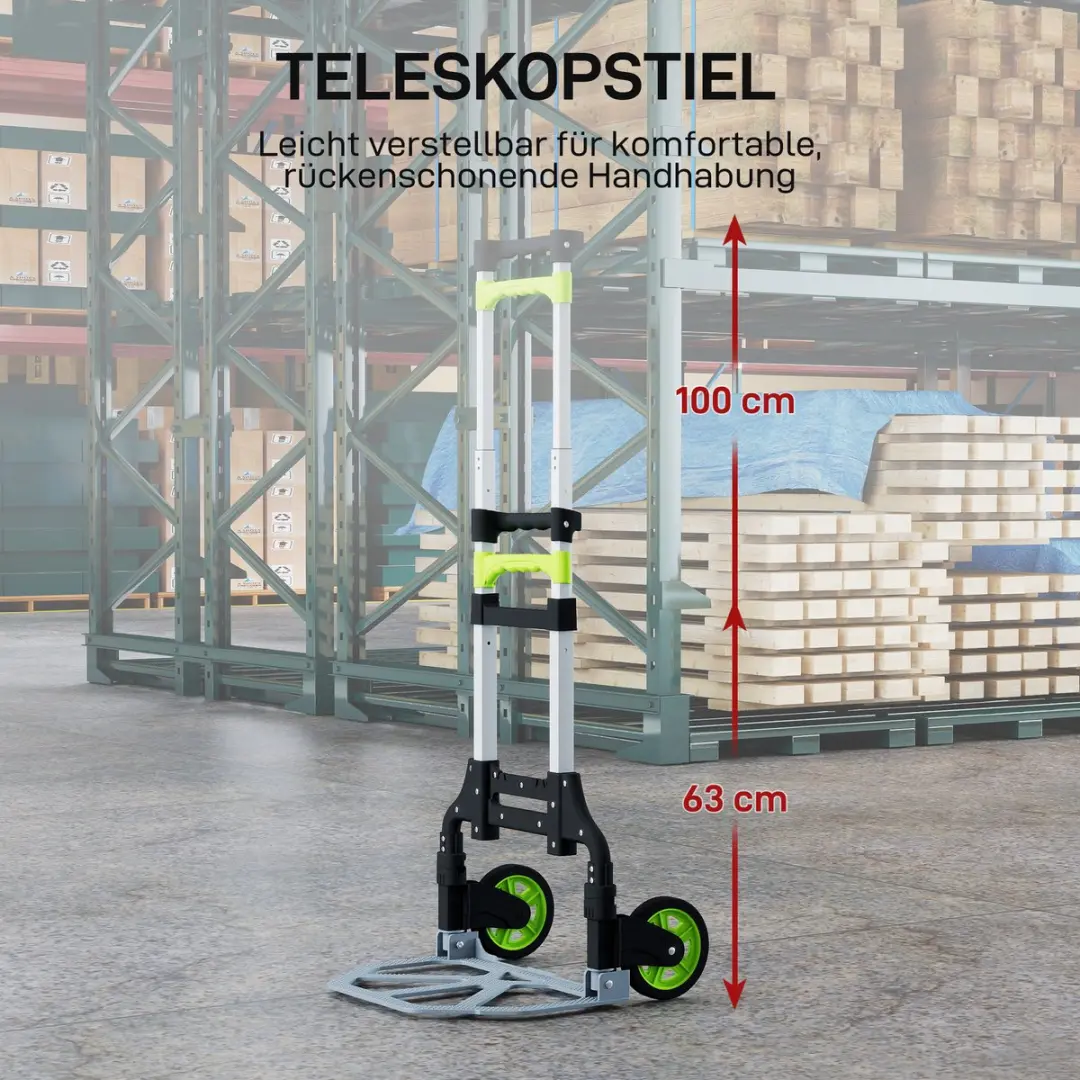 Homcom Opvouwbare Steekwagen B71-071V00GN - 70 kg - Aluminium - Meerkleurig - afbeelding 6 van 6