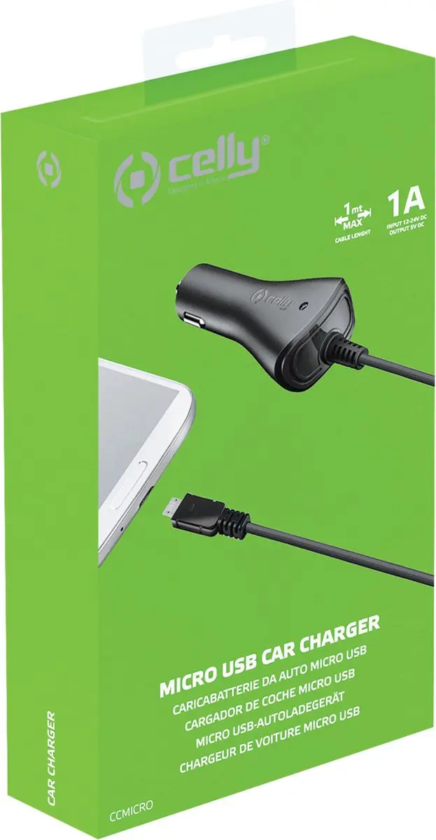 Celly CCMICRO Micro-USB 1A Autolader 5W