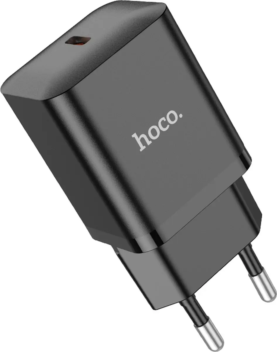Hoco N27 20W PD/QC Snellader - Zwart - 2m Type-C kabel