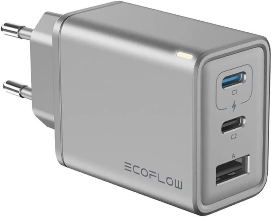 EcoFlow RAPID 65W GaN Lader - 3x USB - Grijs
