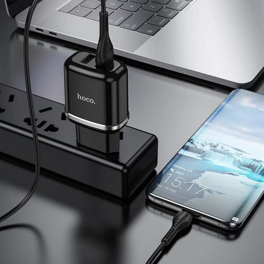Hoco N4CB USB-C Snellader 10W - 1m Kabel - Zwart