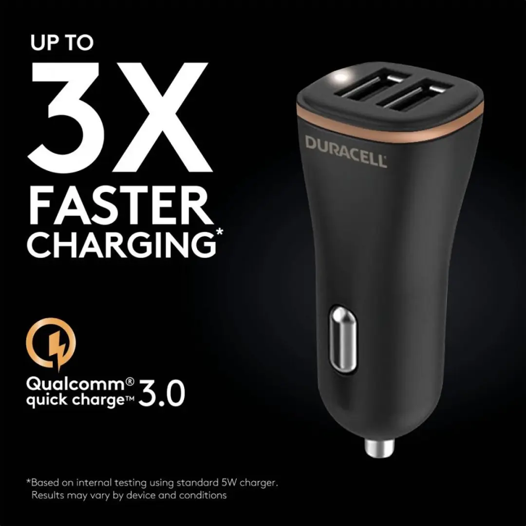 Duracell DR6010A Autolader 30W - 2x USB-A - Zwart