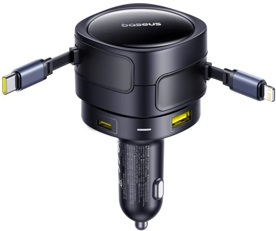 Baseus Autolader 90W 2x USB-C - Transparant