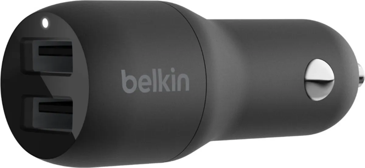 Belkin CCB001btBK Dual USB Autolader 24W - Zwart