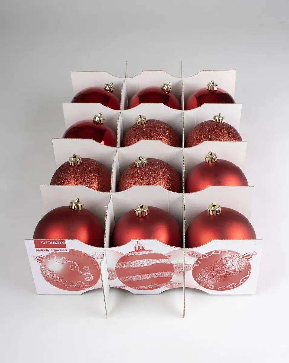 Sunware Q-line Kerstballen Opbergbox 72L - 60x40x42cm - Rood